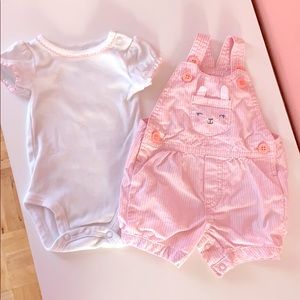Newborn bunny overall set